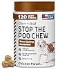 Stop The Poo Chew Coprophagia Treatment for Dogs - 120 Soft Chews Dog Treats for Bad Breath and Deterrent for Dogs Eating Poop - Boosts Gut Health
