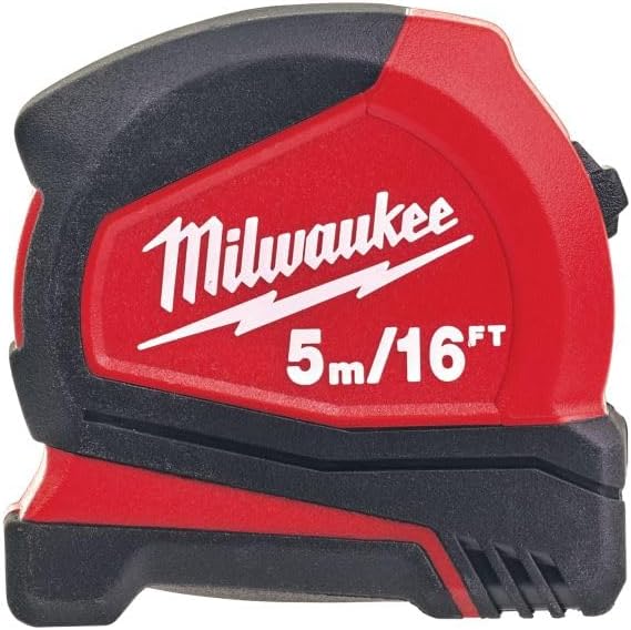 Milwaukee 4932459595 Pro Compact Tape Measure C5-16/25, Red, 5m/16ft