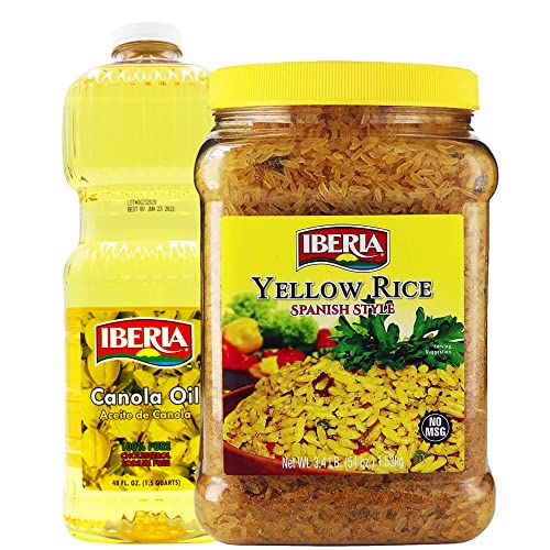 Iberia Canola Oil, 48 Ounce + Iberia Spanish Style/3.4 lbs, Yellow Rice, 54 Oz image 2