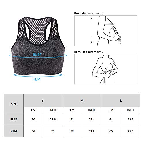 KKmoon Sutiã esportivo feminino Racerback sem fio acolchoado para ioga e ginástica top esportivo