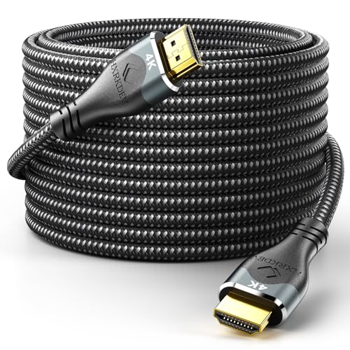 HXRKDEV Cable HDMI de alta velocidad, 18 Gbps, 4K 60HZ UHD 2160p, conectores chapados en oro de 24 quilates, trenzado de nailon compatible con laptop, monitor, PS5, PS4, Xbox One, Fire TV y más (65