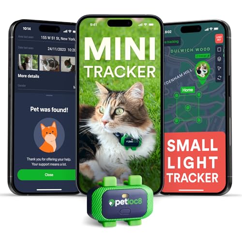 Image of Petloc8 GPS Tracker for Cats, 4G LTE Real Time Tracking with Geo-Fence & Alert Notification SOS Button, Waterproof Pet Tracker for Cats, Collar-Compatible, Worldwide SIM Included,Subscription Required