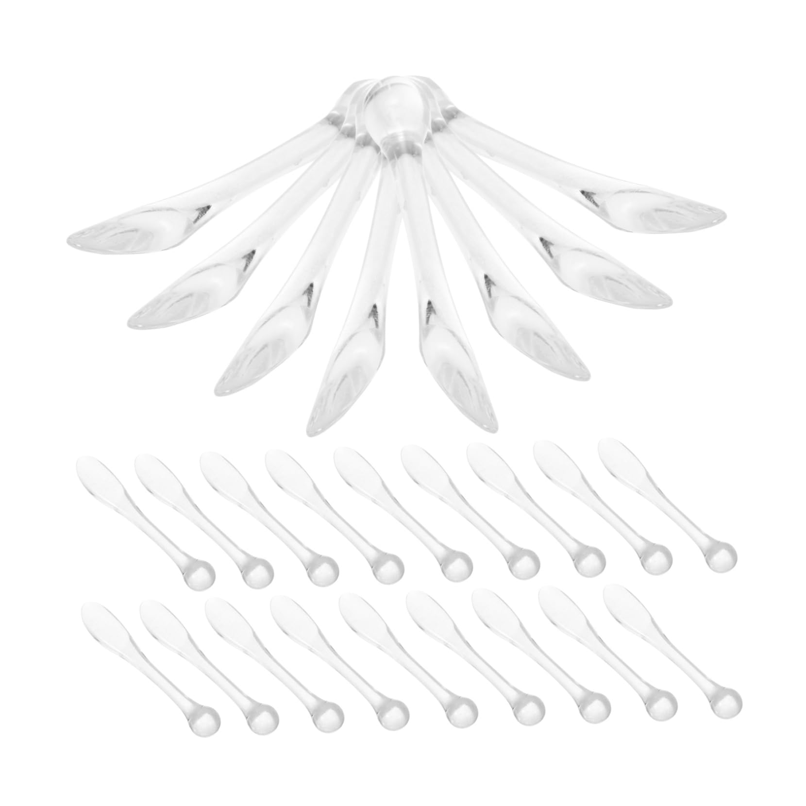 FOYTOKI Mini Reusable Makeup Spatula 50pcs Set Face Cream Lotion Applicators Skincare Cosmetic Tools