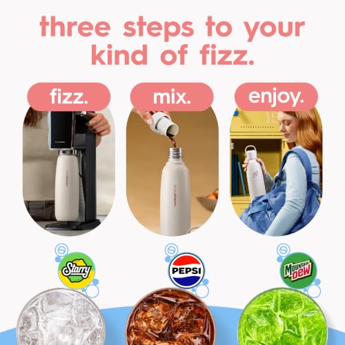 Image of sodastream Fizz & Go Cool, Stainless Steel Carbonated Water Bottle 0.9L, Insulated Metal Bottle for Sparkling Water, Compatible with TERRA, ART, ENSO & More in Papaya Orange
