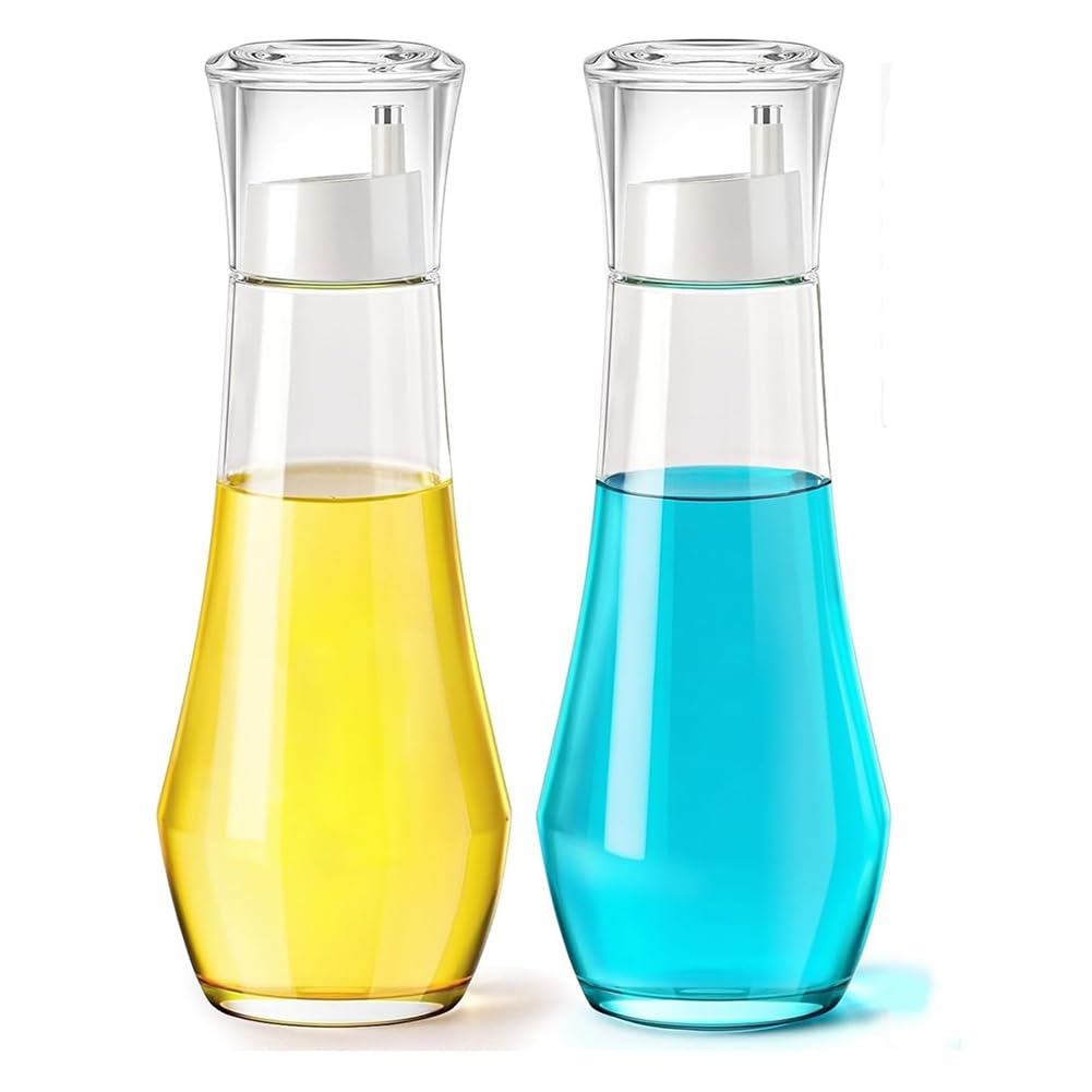 Ohulelks Mouth Wash Dispensers,8.8Ozglass Mouthwash Dispenser,Small Clear Mouthwash Container For Kitchen And Bathroom 2Pcs