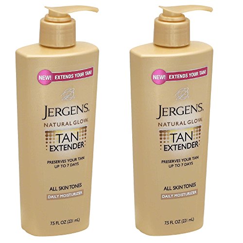 Natural Glow Tan Extender Daily Moisturizer, 7.5 Ounce (Pack of 2) + 1 FREE Bath puff On A Rope Color May Vary