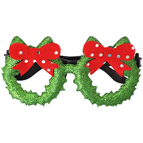 Preisvergleich Produktbild Weihnachten Lustige Brillengestell Funny Lustig Klassische Nerdbrille Rund Pantobrille Vintage Niedlicher Cartoon Brillenfassungen Glänzend, Vlies Rahmen Party, Club Rockabilly Streberbrille Brille