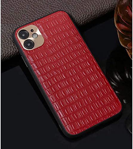 Coque Apple iPhone 11 cuir véritable rouge étui antichoc pour le quotidien