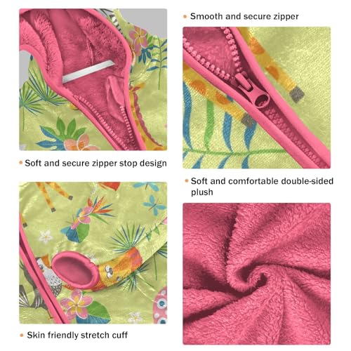 OTVEE Cartoon Tropical Animals Kids Hoodie Jacket Fall Spring Full Zip Warm Outwear Coat3