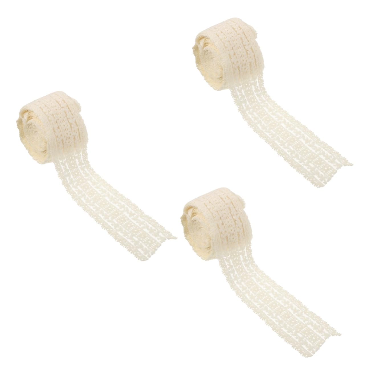 3rollos Cinta De Encaje Decorativa Para Manualidades Trim De Encaje Para Diy Ropa y Accesorios Metros