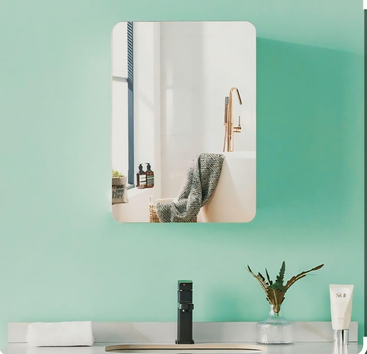 Slim Frameless Mirror 12x18 – Polished Glass Edges for Sleek Look – Perfect for Small Bathrooms or Bedrooms – Simple Installation and Elegant Wall Accent-image-3