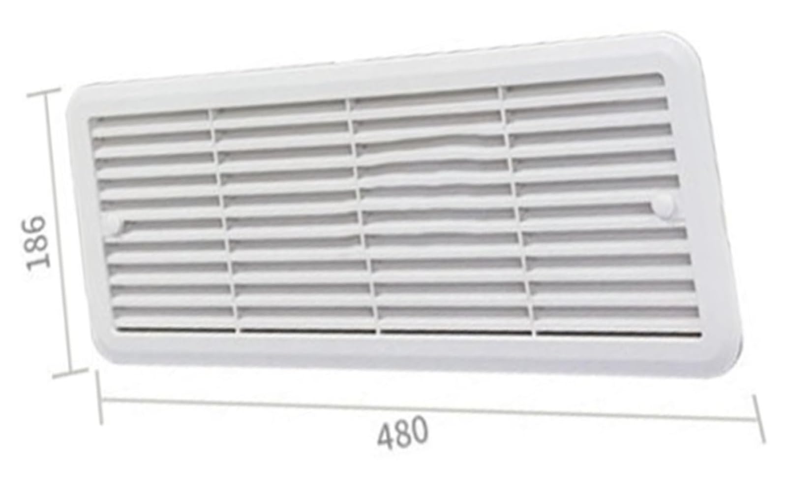 Rejilla de ventilación de montaje for frigorífico Dometic 62445480, 483x186 mm, cubierta de ventilación ABS for frigorífico de caravana, autocaravana o furgoneta camper.(White)