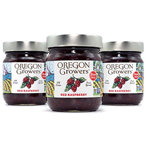 Oregon Growers, Raspberry Jam - Raspberry Preserves and Jams, Fresh In Season Fruit, Natural Fruit Spreads, Non-GMO, No High-Fructose, No Preservatives, Red Raspberry Spreads - 12 Oz (3-Pack)