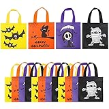 CINECE ハロウィン ギフトバッグ 20×20cm 12枚入り ラッピング 手提げ袋 キャンディ お菓子 キッズ プレゼント 贈り物 不織布 (ハロウィン 12枚入り)