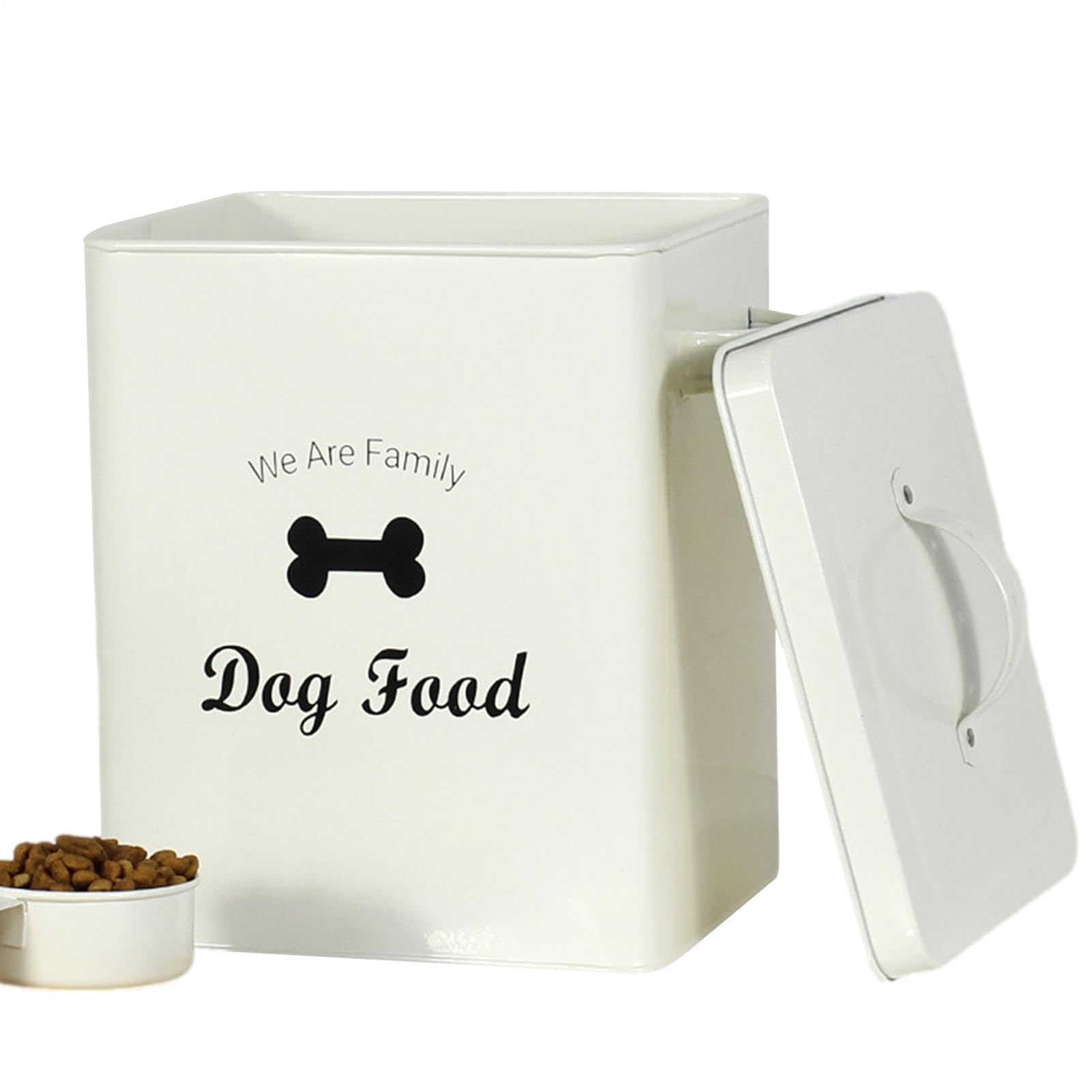 Contenitore per alimenti per animali domestici - 23 x 20 x 18 cm (capacità | di 3 kg) Contenitore in latta ermetico e poco ingombrante con coperchio | Scatola di per cani da banco, secchio
