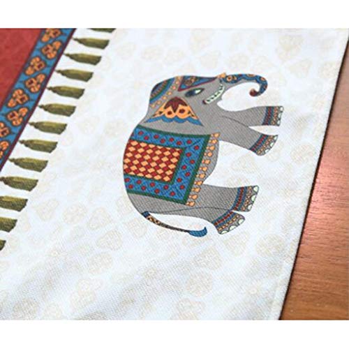 Nappe chemin de table éléphants pour décoration de maison et serviette de lit