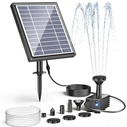 POPOSOAP Solar Water Pump 3W Solar Fountain Pump for Small Bird Bath Pond.
