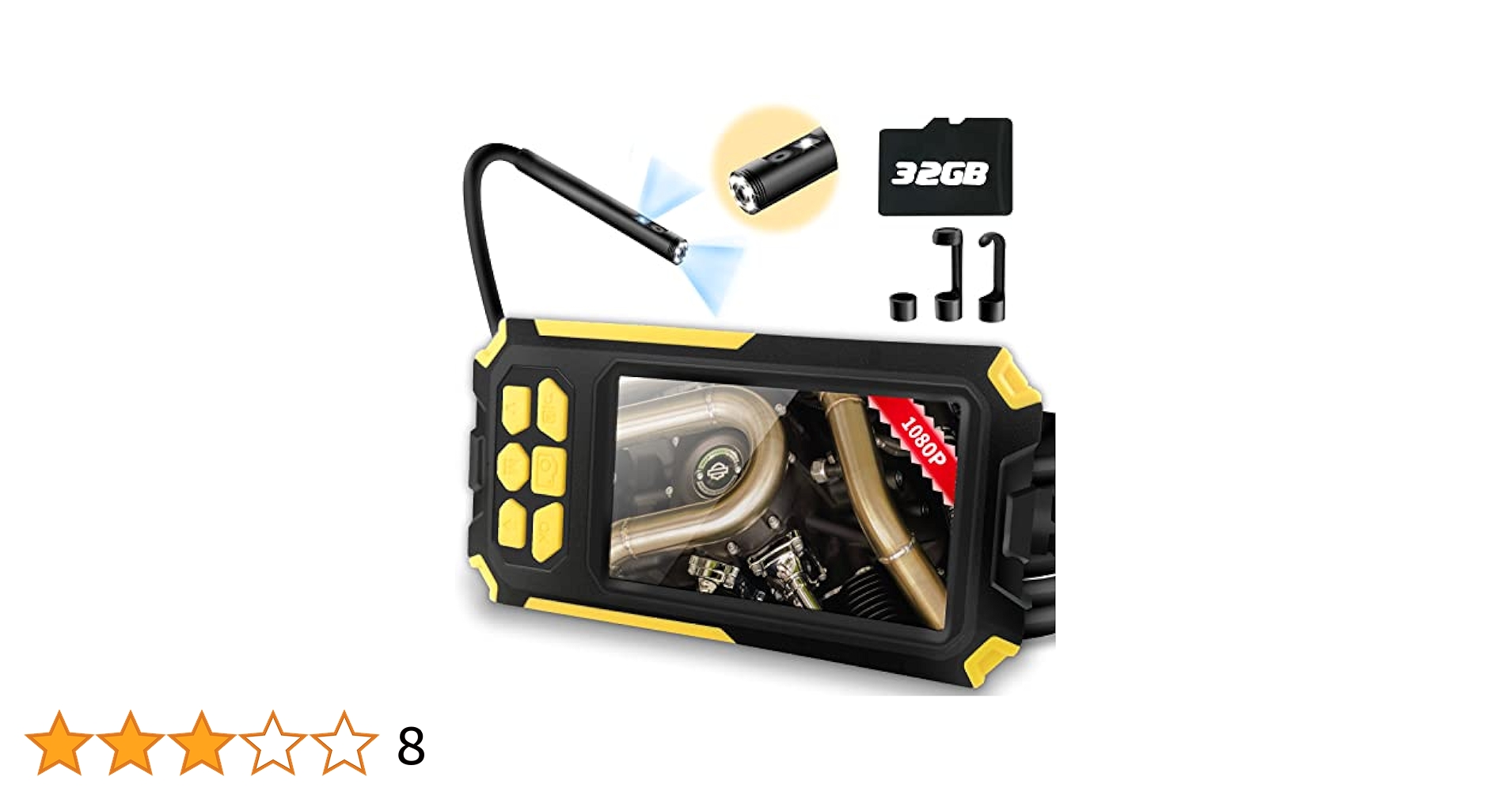 デュアル ファイバースコープカメラ 長さ5m Amazon | 【2K＆350万画素】ファイバースコープ デュアルレンズ