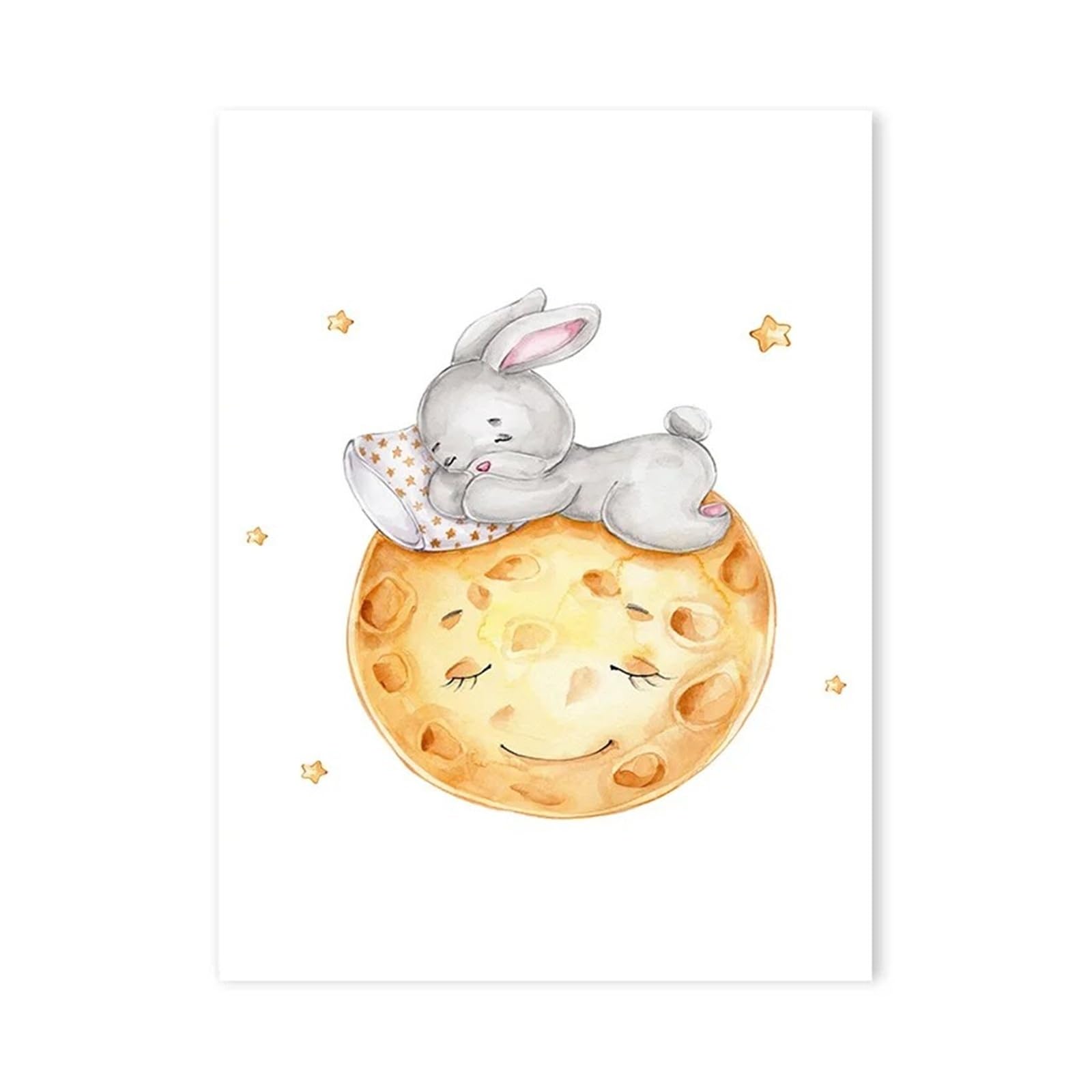 Images pour décoration de chambre de bébé : poster ours et lapin sur toile