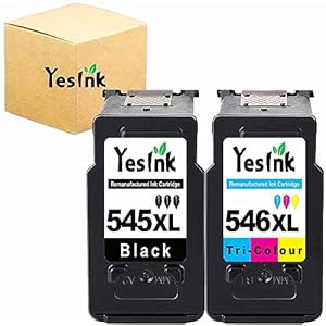 YesInk PG-545XL CL-546XL Ersatz für Canon Druckerpatronen 545 546 Canon PG-545 CL-546 Canon 545 546 Multipack Tintenpatronen für Canon Pixma MX495 MX490 iP2850 (1 x schwarz, 1 x dreifarbig)
