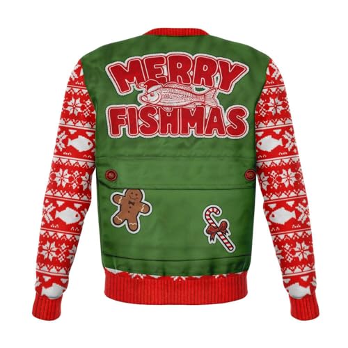 Fishing Vest Print Christmas Sweatshirt, alternative view 2