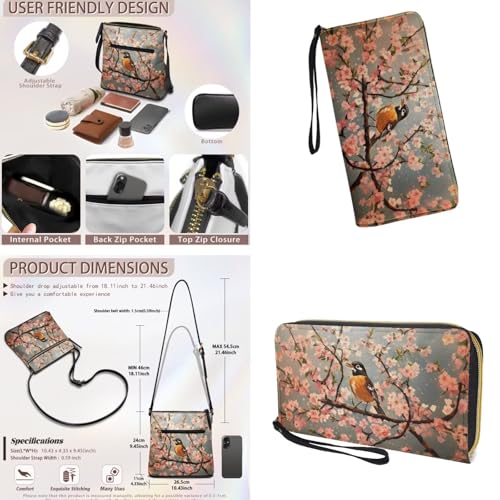 Satchel Purse and Wallet Set for Women Waterproof Leather Shoulder Bag Zipper Wallet Crossbody Purse for Daily Use4