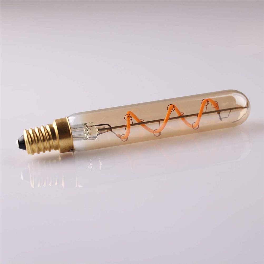Bombilla LED Edison T20/T6 E14/220V Regulable de 2W, Tubo Largo, Bombillas de Repuesto incandescentes de 20W, luz cálida de 2200K, para el hogar, Regulable, 6 Unidades.