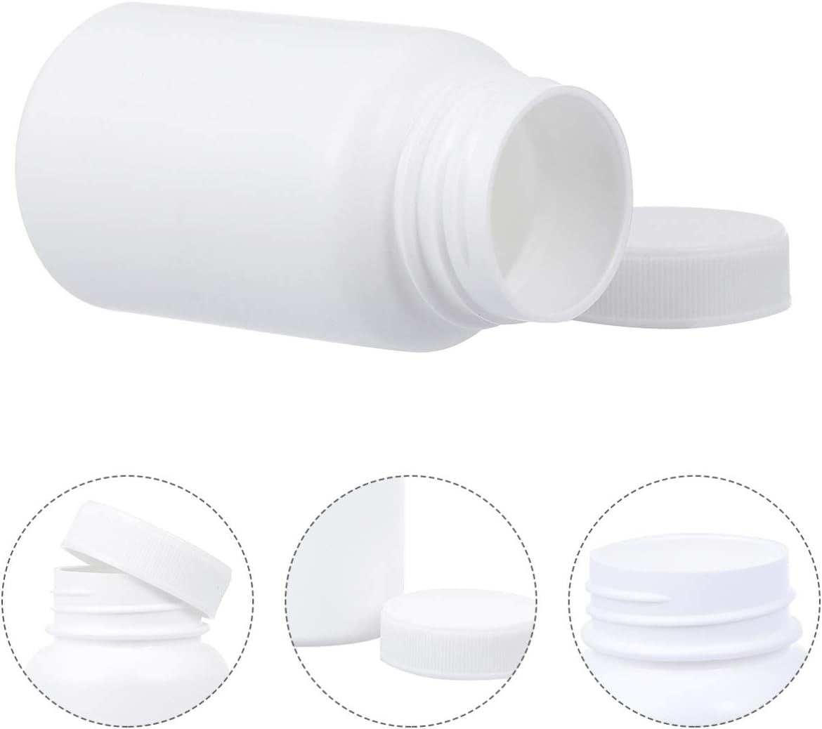 100Ml White Plastic Pill Bottles with Caps 20 Pack Child Resistant Pharmaceutical Bottling Containers Portable for Travel Daily Medication Storage