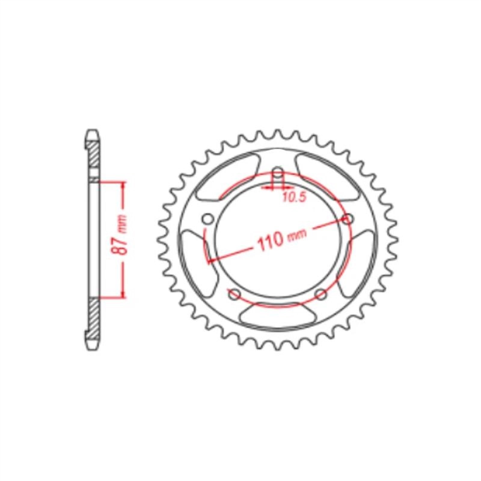 Pieza de piñón para Suzuki Road GW250 para Inazuma 2012-2017 2016 2015 2014 2013 SV650 XA 2018 520 46T 46 Dientes Engranaje De Piñón Trasero Motocicleta Ruedas Fijas