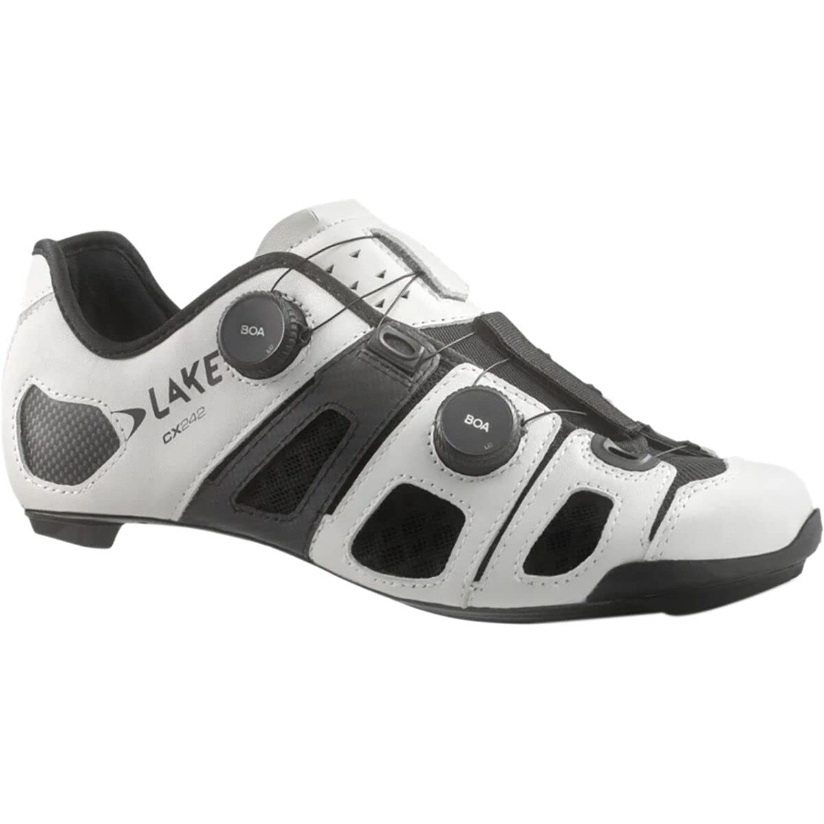 Lake Cx242 Wide Cycling Shoe - Men's White/Black, 43.0