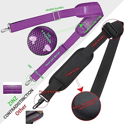 Image of ZINZ Shoulder Strap 78 inch Universal Handbag Strap with Ultra-thick Fixed Padded and Dual Balanced Adjustable Buckles Shoulder Crossbody Strap for Briefcase Messenger Bag Laptop bag Luggage，Purple