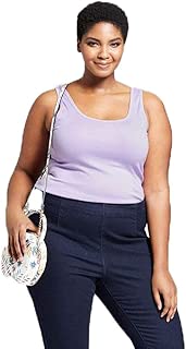 Womens Plus Size Crochet Shoulder Tank- Ava and Viv Lavender 3X - coolthings.us
