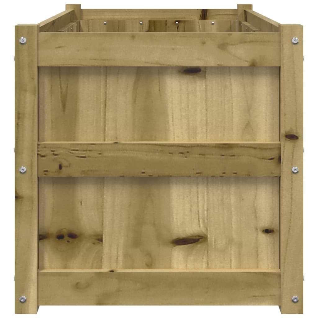 ACAGALA Jardinera de madera 90 x 50 x 50 cm, 2 unidades de macetas de impregnación natural, cuadrada, jardinera con jardinera para verduras, frutas, hierbas y flores