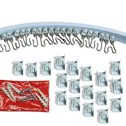 Best Cyber Deals 🔥 Curtain and Drapery Ceiling Track Set with Hooks (5 Meter (16.5 ft))