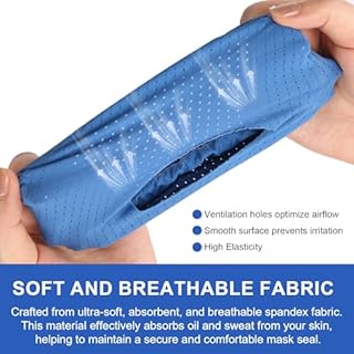 8 Pack CPAP Mask Liners for Full Face CPAP Masks, Ultra-Soft, Silky CPAP Mask Cover Reusable Cushion Mask Cover, One Size Fits Most, Improve Comfort and Reduce Red Marks, Blue