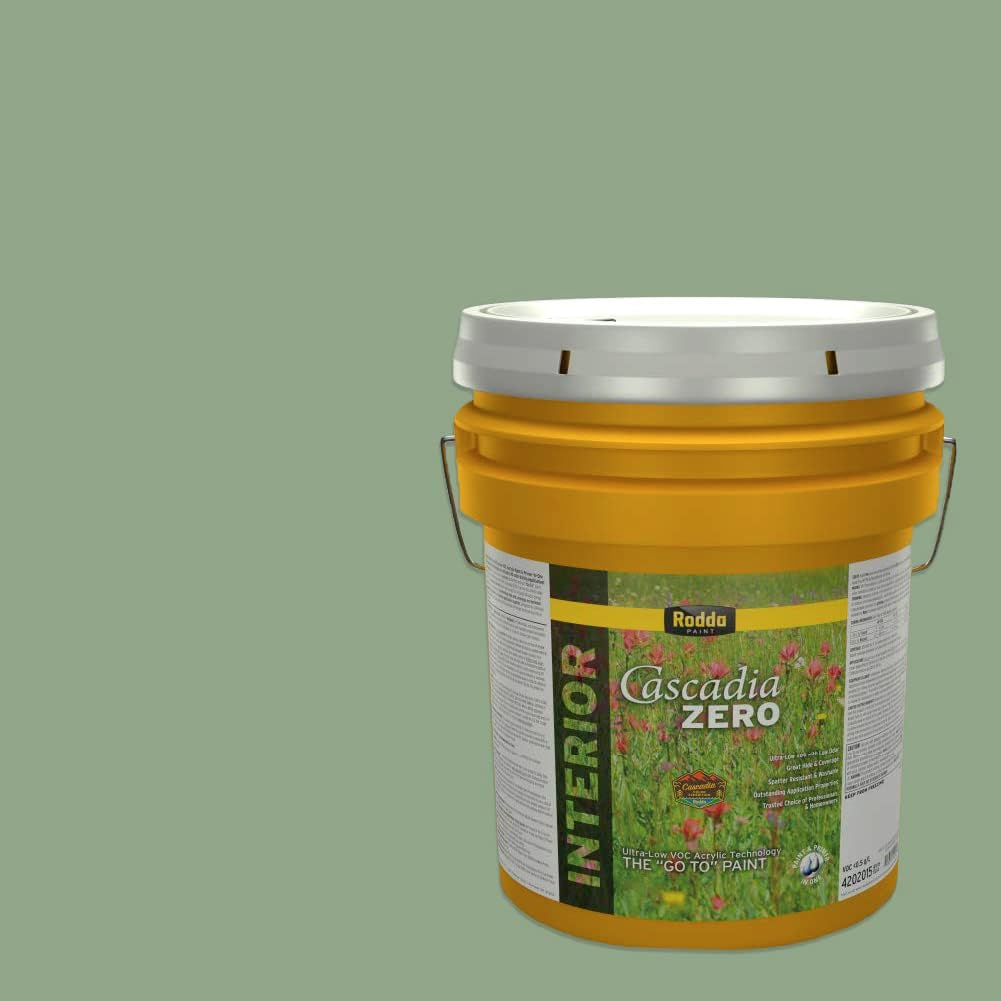 Rodda Paint CASCADIA ZERO Interior Flat Paint & Primer in One, 1-Gallon, Green Knoll