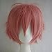 Alacos Short Pink Spiky Layered Anime Cosplay Costumes Wig for Sayori+Cap