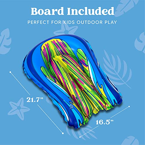 JOYIN 230in x 35,5in (584,2 x 90,2 cm) Wasserrutsche mit 1 Bodyboard, Sommerspielzeug mit eingebautem Sprinkler für Garten und Außen-Wasserspaß