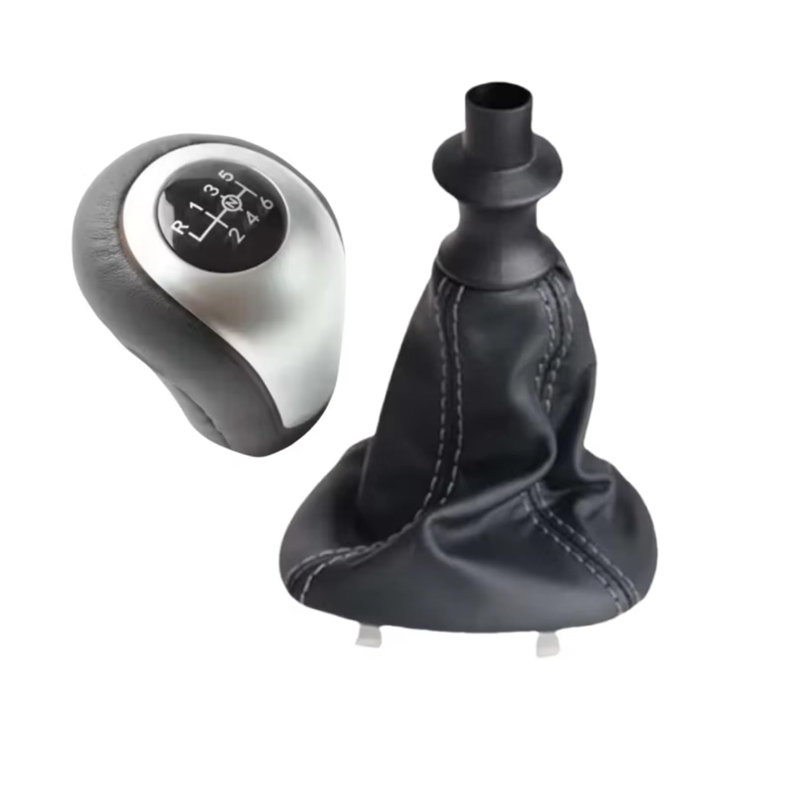 OUVECR Car Shift Gear Knob Handle for Benz W447 for Vito 2017-2020 6 Speed Manual Gear Shift Knob Lever Shifter Pen Gearbox Gaiter Boot Gear Shift Cover(Combo 3)