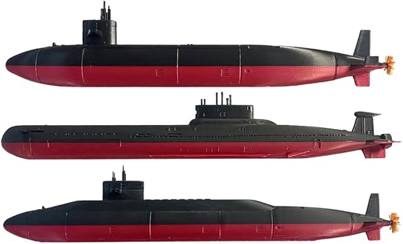 3-Pack 12-Inch Submarine Models Typhoon-Class, Lafayette-Class, and Sturgeon-Class Replicas Naval and Military Collector Models, Desk Display, Historical Maritime Toys
