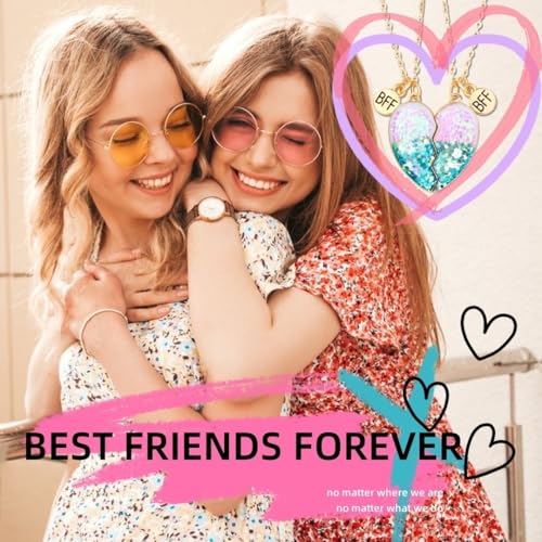 DOYYCA Best Friend Necklace Gifts Friendship Necklace Magnetic Matching Heart Unicorn Dolphin BFF Necklace for 2 Girls2