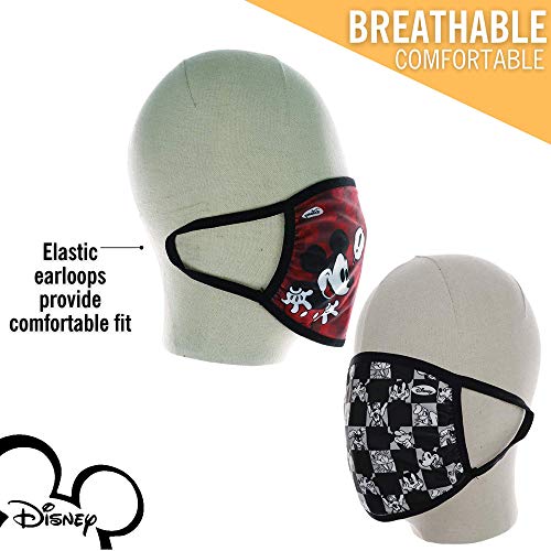 Concept One Disney Mickey Mouse Cloth Face Masks, Officially Licensed, Washable, 2 Pack, Adult #TOP3