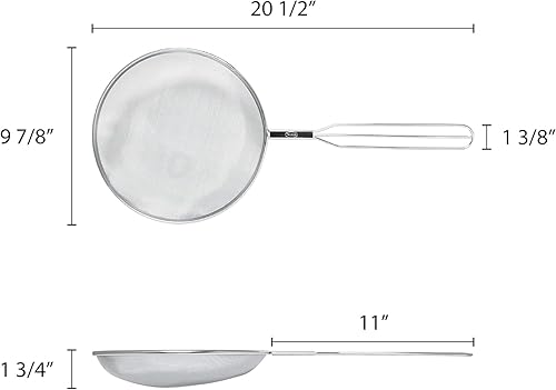 Miniatura 4 de TrueCraftware Espumador de aceite de malla de acero inoxidable de 9 12 pulgadas x 20 12 pulgadas, perfecto para colador de malla fina para desnatar