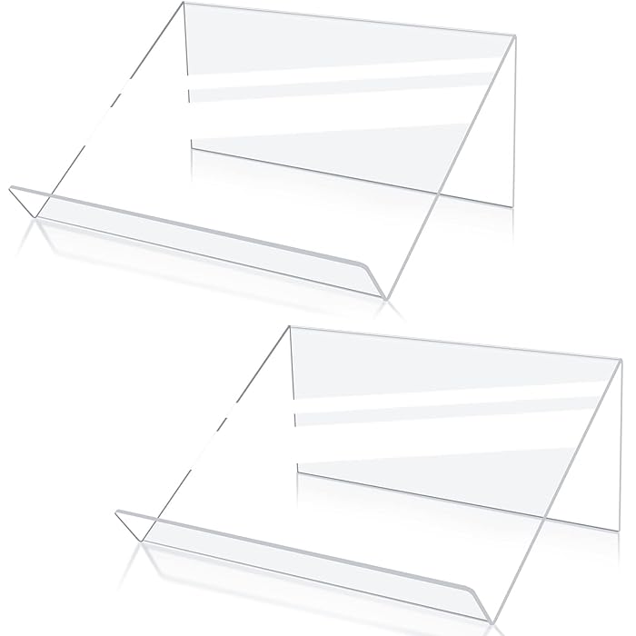 Buy Kamehame Book Stands for Display, 2 Pack Slightly Elevated Clear