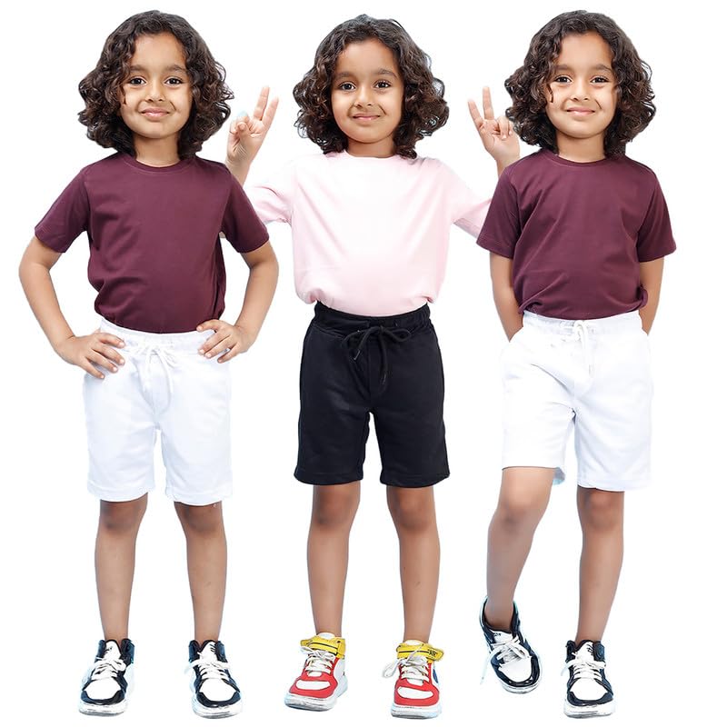 Image of Nusyl Solid & Printed Cotton Blend Shorts for Boys | Comfortable Casual Shorts | Soft Breathable Fabric with Elastic Waistband | Relaxed Fit | 2-16 Years | Multiple Colors