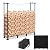 UFavo Home 4 ft Firewood Log Rack Oudoor with Cover Fireplace Wood Storage Racks Metal Firewood Holder for Indoor Patio Deck, Black