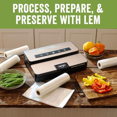 Image of LEM Products MaxVac Vacuum Sealer Bag Roll, 14 inch x 20', 2 Count | Make Custom Sized Bags for Food Storage, Puncture Resistant, Compatible with Major Vacuum Sealer Brands