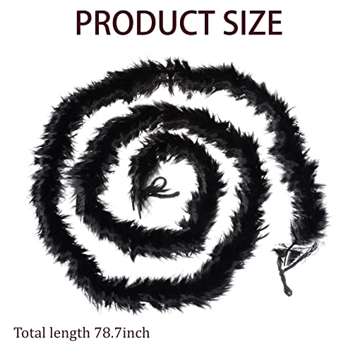 Uoeo 10 Pack 6.6Ft Colorful Feather Boas Natural Feather Boa Women Girls Dress Up Boa For Craft Wedding Party Dress Up Halloween Christmas Costume Decoration, Black #TOP1