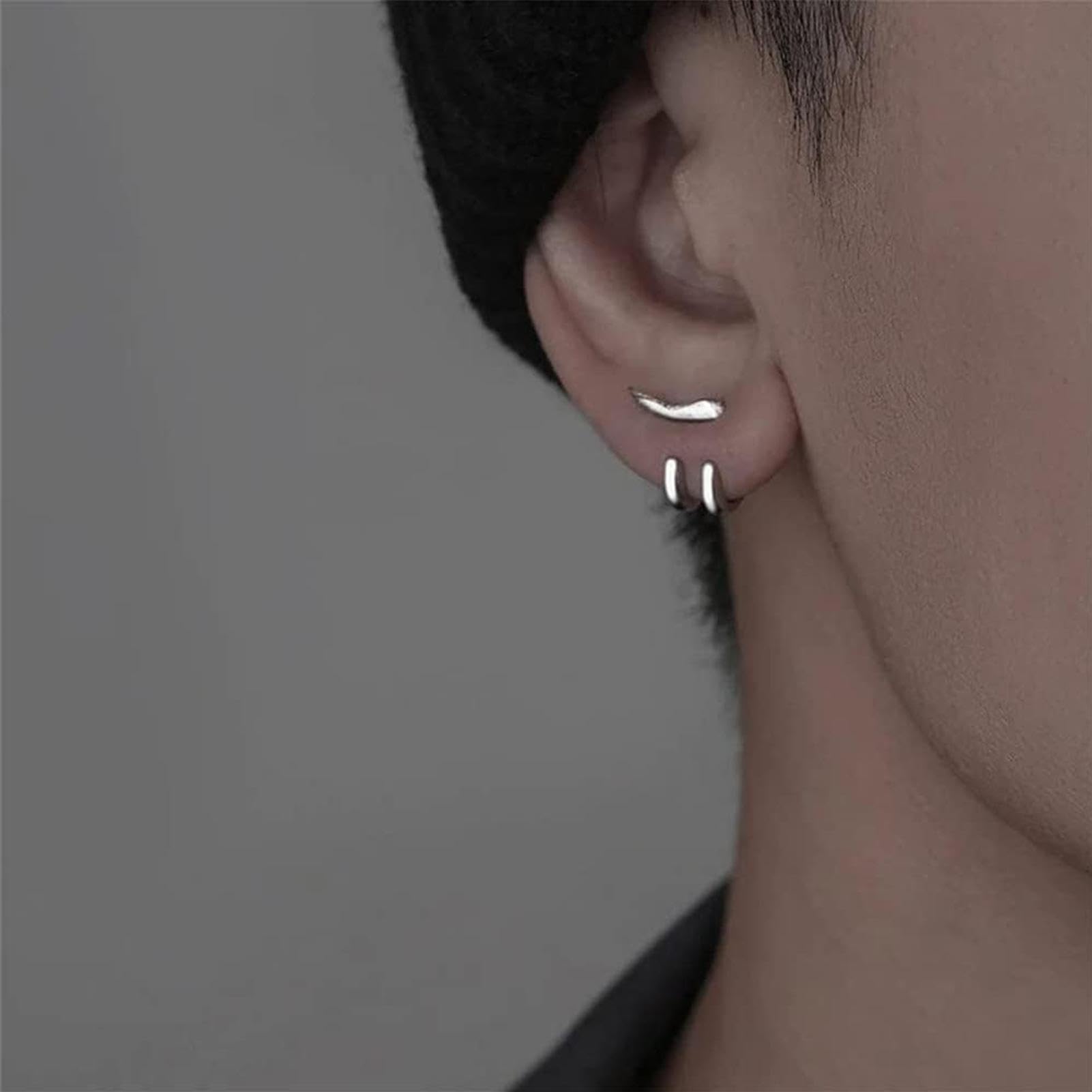 Geniales botón,Joyas para orejas cómodas, desmontables y brillantes con doble perno - Cómodos pendientes punk desmontables, accesorios oreja estables moda para citas, Kasmole