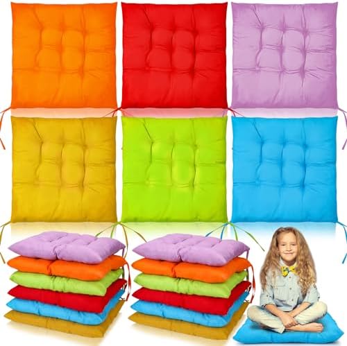 Beeveer 12 Pcs Meditation Floor Cushion Pillows Bulk, 15.7 Inch School ...